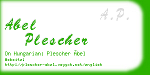 abel plescher business card